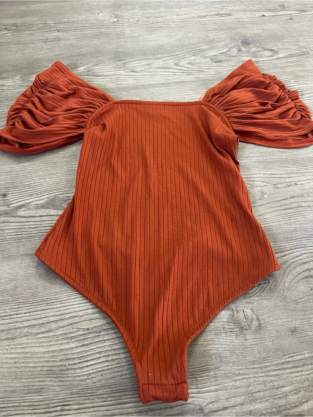 Free People Rust Off-Shoulder Ribbed Kids One-Piece - Picture 4 of 11